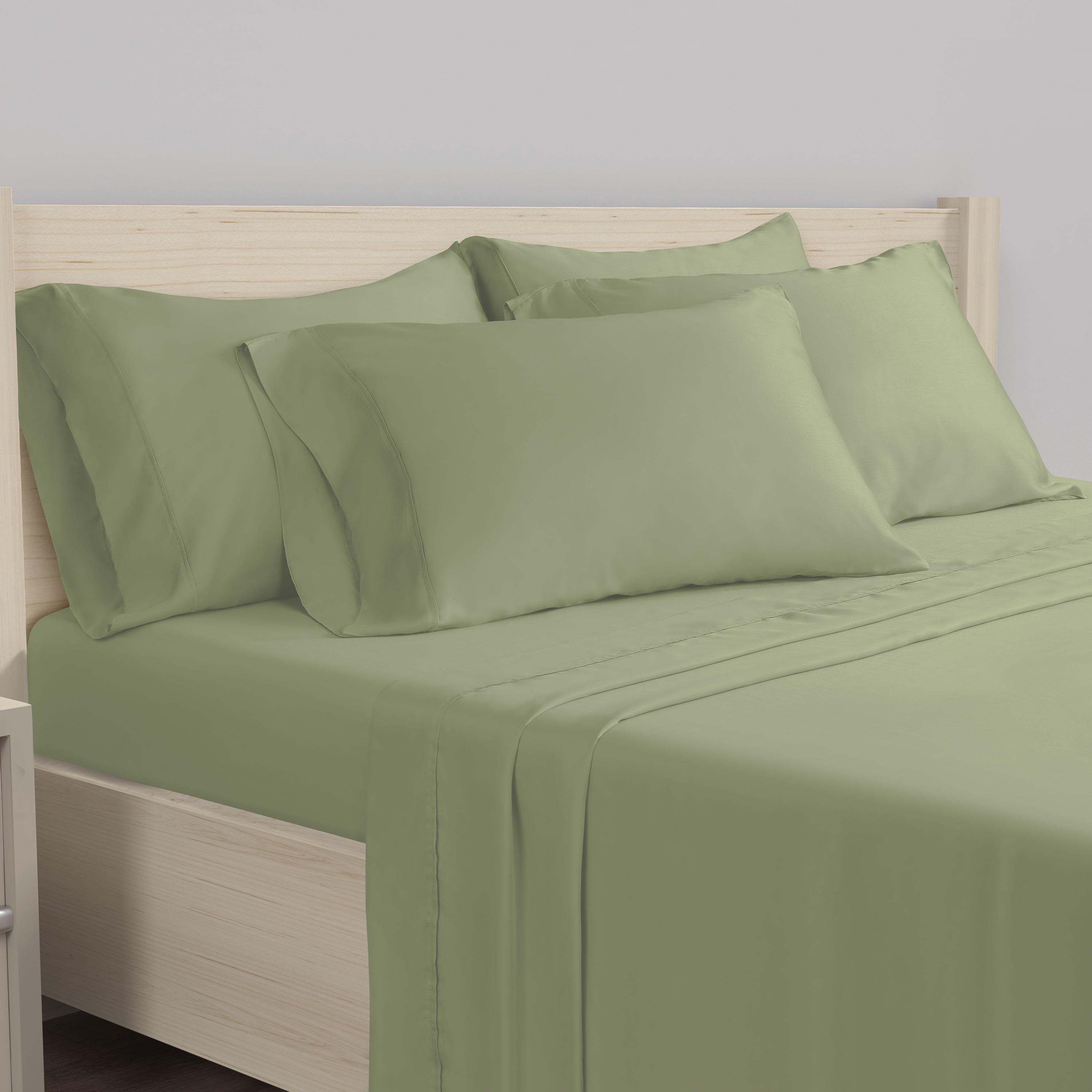 Serta So Natural 4-Piece 300 Thread Count Desert Sage Sheet Set, Twin