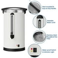 thumbnail image 5 of Commercial Coffee Urn – 120 Cup Double Wall Stainless Steel Percolator, Large Capacity Hot Water & Coffee Dispenser, Quick Brewing, Easy Clean, For Catering, Events, Buffets – Size: 18L, 5 of 8