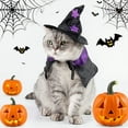 thumbnail image 6 of Halloween Pet for Cats Funny Witch Cloak and Hat Festival Party Apparel Outfit Accessories, 6 of 8