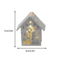 thumbnail image 3 of Bouanq Christmas Decorations Xmas Tree Ornaments Christmas Wooden LED Snowflake Lights Hollowed-out Small House Lights Supermarket Scene Decoration Five-star String Lights Christmas Gifts on Clearance, 3 of 3