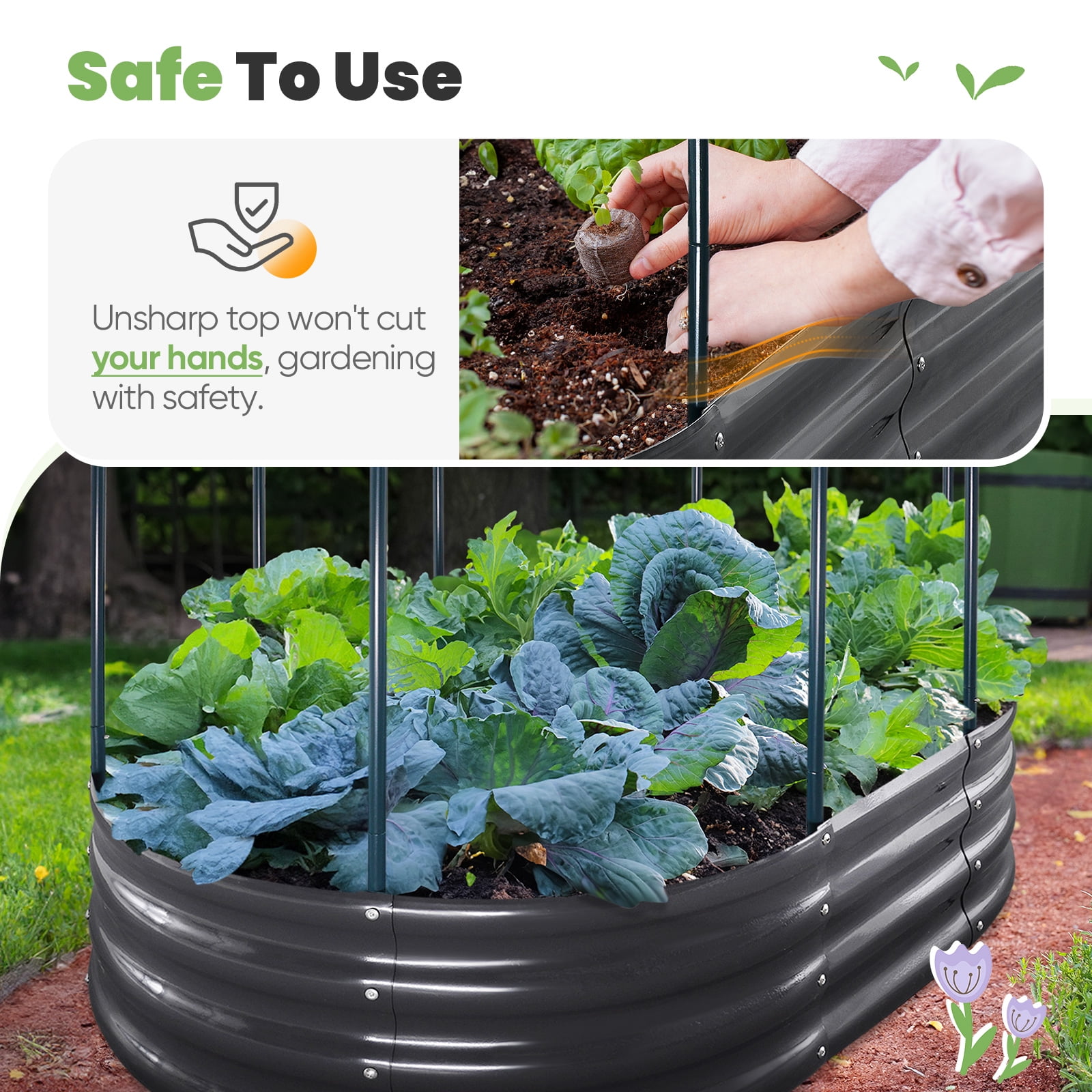 KING BIRD 4x3x1 ft Raised Garden Bed with Cover Galvanized Steel Metal Planter Garden Box Outdoor for Gardening,Vegetables, Flowers, Clear