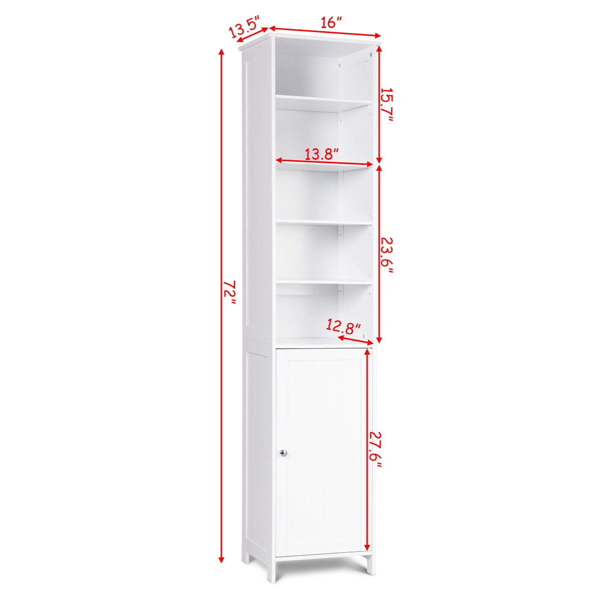 72'' Free Standing Tall Floor Bathroom Storage Cabinet — Myers
