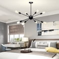 thumbnail image 5 of Industrial Sputnik Chandeliers, 8 Lights Pendant Lighting Fixture, Black, Vintage Ceiling Light for Kitchen Dining Living Room Bedroom Lighting, 5 of 9
