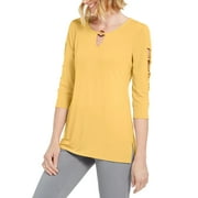 JM Women's Collection O-Ring Lattice Top Gold Size Medium