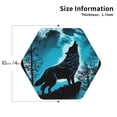 thumbnail image 3 of Fuzoiu Blue Full Moon Wolf Print Leather Coasters Set,Drink Coasters Set of 6,for Tabletop Protection, Durable PVC Coasters,Home Décor and Housewarming Gift,Hexagon, 3 of 7