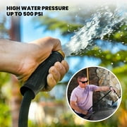 HYDROSTEEL PRO 50 Ft Metal Garden Hose with Nozzle, Indestructible 3-Layer Stainless Steel Heavy Duty Water Hose 50Ft x 5/8 in. Kink Free Design Will Not Kink, Flexible, NON Expandable, 500 PSI