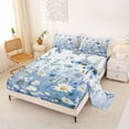 thumbnail image 2 of Erosebridal Blue White Flower Full Size Sheets for Girls, Dreamy Garden Bed Sheets, 4 Pieces, 1 Flat Sheet 1 Fitted Sheet and 2 Pillowcases, 2 of 5