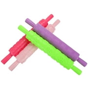 Cookies Embossed Roller Pattern Rolling Pin Pizza Dough Star Shape Plastic 4 Pcs