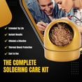 thumbnail image 3 of Soldering Iron Tip Cleaner Kit - Coiled Brass Wire Sponge Ball with Gold Non-slip Case Housing Holder, 3 of 8