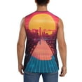 thumbnail image 4 of Fotbe Men's Neon Sunset Cyberpunk Cityscape Print Men's Sleeveless Muscle Tank Tops Casual T-Shirts for Gym Workout Beach-XX-Large, 4 of 8