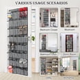 thumbnail image 6 of ZOWWKLLY Over the Door Shoe Organizer, Hanging Shoes Organizer with 40 Breathable Mesh Pockets, Large Capacity Shoe Rack for Closet, Non-woven Fabric Space Saving Hanging Storage Holder,Grey, 6 of 7