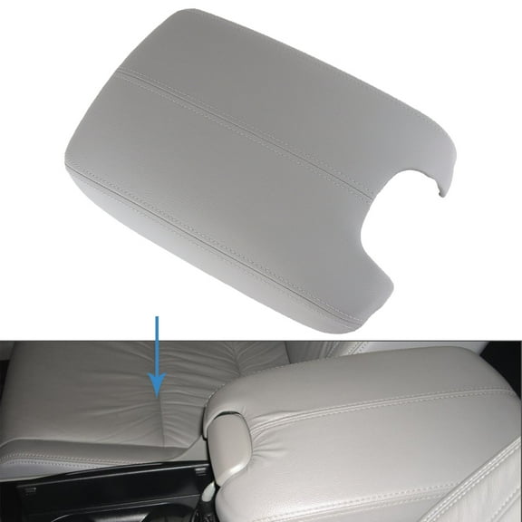 SCITOO Auto Grey Armrest Center Console Lid Skin Cover with Base Replacement fit for 2008-2012 for Honda For Accord