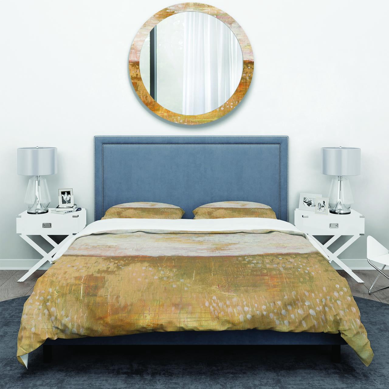 Designart 'Amber Modern Horizon' Geometric Duvet Cover Set