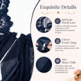 thumbnail image 4 of DAKIMOE Sexy Lingerie for Women Pajamas Set Open Front V Neck Ruffle Sheer Mesh Lace Wireless Babydoll Lingerie Dress with Thong 2 Piece for Valentine's Day, 4 of 11