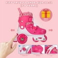 thumbnail image 4 of Eurhowing Kids Roller Skates with Light-Up Wheels, 4-Size Adjustable Skates with Three-Point Balance System & Protective Gear, Outdoor Skates for Boys & Girls, Pink, 4 of 7