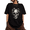 Black, variant on Women's Vintage Distressed Floral Wild Daisy Skull Dark Boho Goth Graphic Short Sleeve T-Shirts Blue Tops