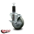 thumbnail image 2 of 4 Inch Gray Poly Swivel 1-1/4 Inch Expanding Stem Caster with Brake SCC, 2 of 2