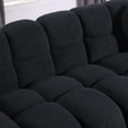 thumbnail image 3 of Modern 3 Seater Boucle Sofa with Wooden Legs,Marshmallow Sofa with Rolled Arms,Cloud Modular Sofa with 2 Pillows for Living Room,Bedroom,Office,Black, 3 of 7
