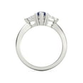thumbnail image 4 of HeartsAndYou 2ct Natural Blue Tanzanite Trilogy Ring 14k SOLID White Gold Trillion Accent, 4 of 9