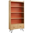 thumbnail image 1 of Linon Perry Bookcase with 2 Drawers and 4 Shelves, Brown, 1 of 3