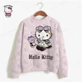 thumbnail image 2 of Sudadera con capucha de gran tamaño para mujer de HELLO KITTY con diseño de fresa kawaii, informal, versátil, linda, de manga larga para niñas, novedad de 2024, 2 of 5