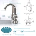 thumbnail image 3 of Tcbosik 2-Handle Brushed Nickel Bathroom Faucet, Sink Faucet with 360 Degree Rotating Spout, Vanity Sink with Pop-Up Drain and Supply Hoses for Washroom and Kitchen, 3 of 8