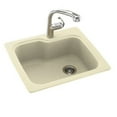 thumbnail image 4 of swanstone ks02522sb.011 solid surface 1-hole dual mount single-bowl kitchen sink, 25-in l x 22-in h x 9-in h, tahiti white, 4 of 7