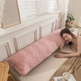thumbnail image 2 of chaungfeng Velvet Body Pillowcase, Double Pillowcase Quilted Pillowcase, 1 Pack Ultra Soft Breathable Pillow Sham Cover, 18" X 47" Long Cozy Warm Fuzzy Flannel Body Pillow Case (Pink), 2 of 6
