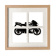thumbnail image 1 of Motocicleta Mechanical Black Illustration Pantalla de escritorio de pared de marco 4 aperturas, 1 of 4