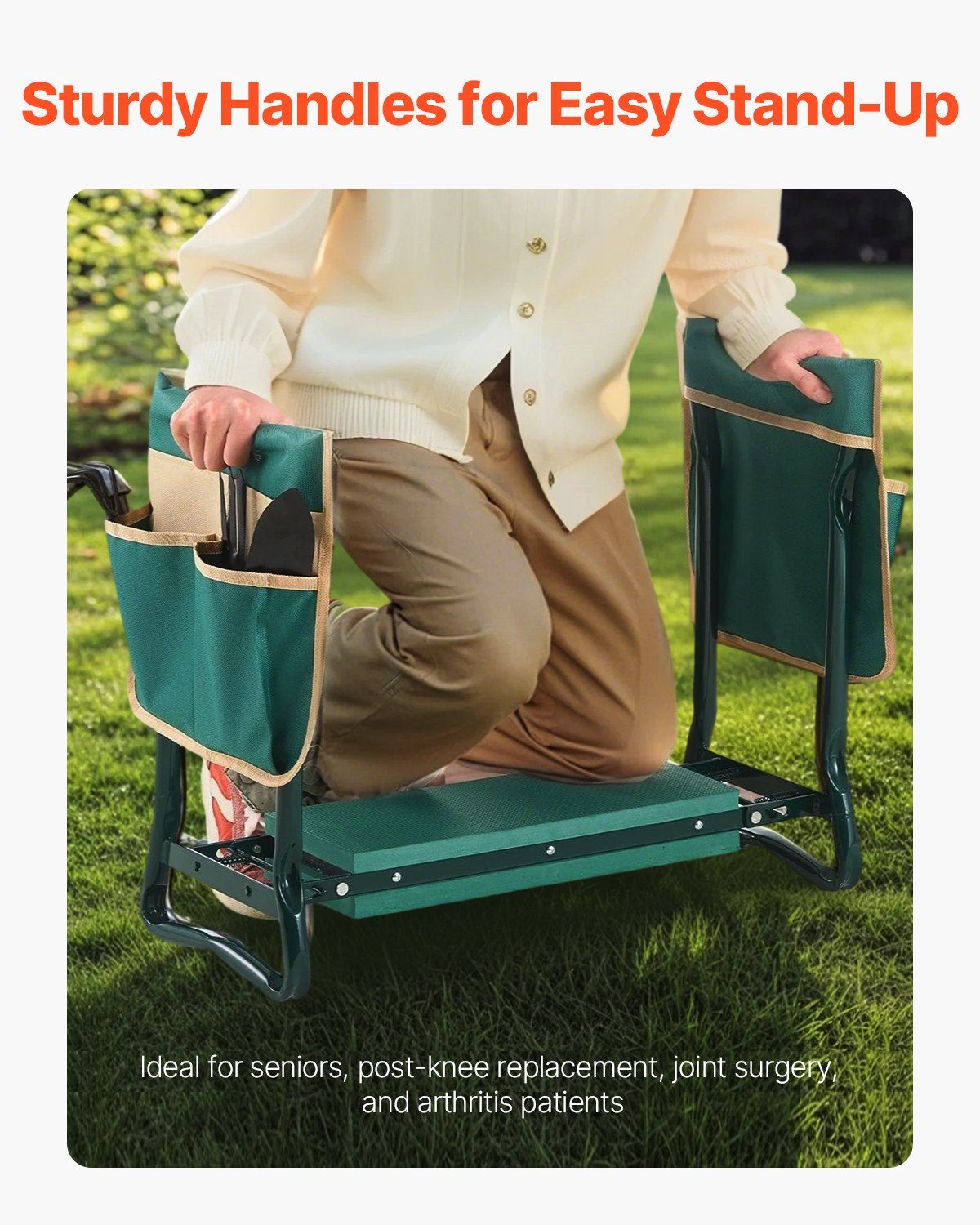Dual-Use Garden Kneeler and Seat - 6" EVA Pad Folding Stool for Comfortable Gardening