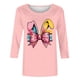 thumbnail image 4 of Camisetas Casuales de las Mujeres Impresas 3/4 Manga Cuello Redondo Blusa, Moda Ligera Superior para el Hogar Y el Uso Diario, Cómoda Imitación de la Tela Del Estante, 4 of 5
