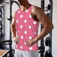 thumbnail image 5 of KLL Dots On Rose Red Background Print Men's Muscle Gym Workout Stringer Tank Tops Bodybuilding Fitness T-Shirts Tank Tops Men-Medium, 5 of 7
