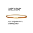 thumbnail image 3 of INSPIRE CHIC Women's PU Belts Jeans Dress Rectangle Metal Buckle Waist Belt 0.6 inches Width Orange Brown, 3 of 4