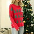 thumbnail image 4 of Fengactive Women's Funny Christmas Sweaters Long Sleeve Knit Pullover Sweater Cute Tree Snowflake Sweater, 4 of 5