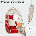 thumbnail image 2 of Outdoor Swing Hanging Egg Chair with Stand, Wicker Chair with Cushion, Rattan Lounge Chair, 350 lbs Capacity, 2 of 6