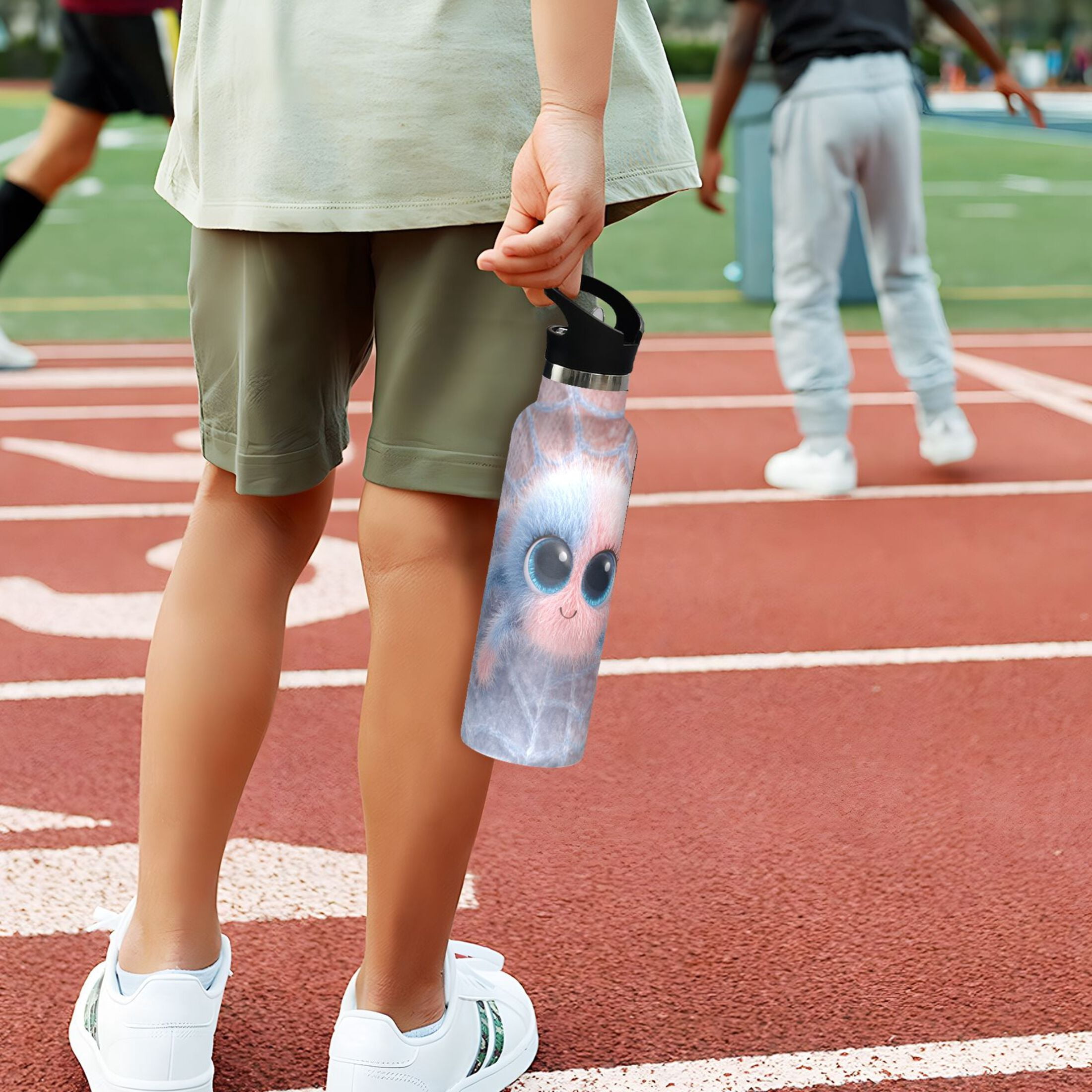 600ML Stainless Steel Insulated Cup Sports Water Bottle Portable Thermos Cup Water Glasses Insulated Tumblers Convenient and Durable Cute Spider