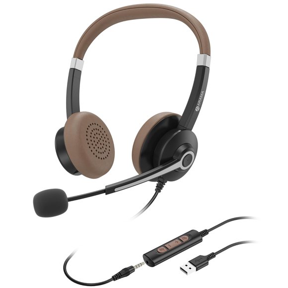 Auriculares USB Arama A700USB con Microfono Cancelacion de Ruido y Control de Volumen