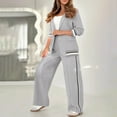 thumbnail image 7 of Oplxuo Two Piece Blazer Outfits for Women Loose Open Front Suit Jacket and Straight Pants Office Lady Business Work Suits, 7 of 7