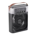thumbnail image 4 of Enfriador de aire evaporativo personal con tanque de agua de 600 ml, USB, luz de 7 colores, 3 velocidades, humidificador para dormitorio, color negro, 4 of 15