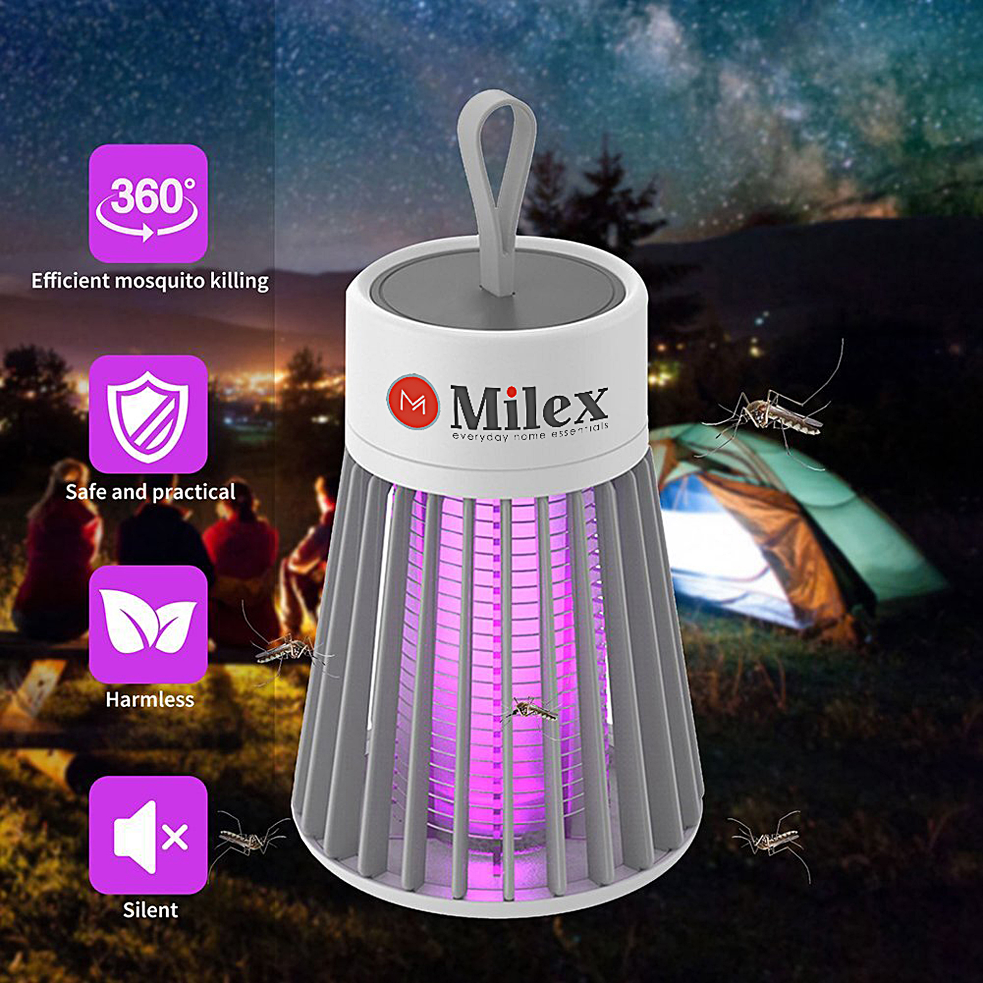 Milex USB Rechargeable Electric Mosquito Killer Lamp