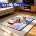 thumbnail image 5 of Zydvens Cute Rainbow Dog Cooling Mat - Channeled Padded Pastel Ombre Pet Bed - Breathable Quilted Summer Mattress Cushion with Assorted Patterns for Indoor Floor Crate Sofa Car Use, 5 of 5