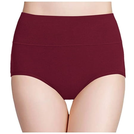 

Intimates Women s High Waisted Cotton Underwear Stretch Briefs Soft Full Coverage Panties Polyester Simple Long Sleeve Shirts for Women Black Wine Gray