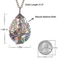 thumbnail image 5 of Collar colgante Gota de lágrima Concha de abulón Envoltura de alambre Concha de abulón Collar con colgante de árbol de la vida kaili Sencillez, 5 of 5
