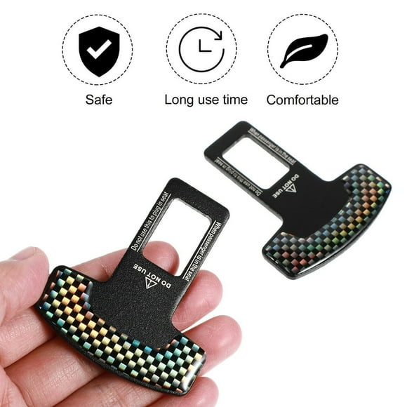 JUNWELL 2pcs Car Seat Belt Buckles Straight Lock Buckles Auto Safety Accessories (Black)