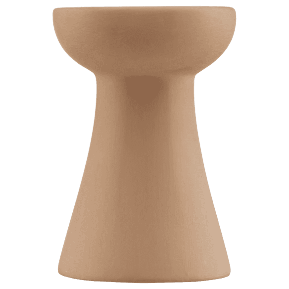 Bouclair Hourglass Pillar Candle Holder, Matte Taupe Ceramic