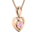 thumbnail image 2 of Dazzlingrock Collection Round Pink Sapphire Solitaire Heart Pendant for Women with 18 Inch Gold Chain in 10K Rose Gold, 2 of 4
