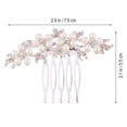 thumbnail image 4 of Miangastore 1pc Imitation Pearl Hair Comb Rhinestone Inlay Alloy Insert Comb Headdress Bridal Hair Accessories, 4 of 8