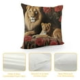 thumbnail image 4 of COMIO Rose Flower Pillow Covers, Animal Lion Print Throw Pillow Covers For Kids Teen Office Sofa Couch Bed Bedroom Decor, Floral Cushion Cases, Modern Decorative Pillow Covers, 4 of 5