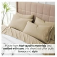 thumbnail image 5 of 4-Piece Twin Sheets Set, 21" Extra Deep Pocket Twin Fitted Sheet, Oversized Flat Sheet, Microfiber Bedding Set, Beige Pillow Cases Standard Size, Beige Sheets, Soft Sand, 5 of 9
