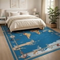thumbnail image 3 of ODIKA 8'x10' Ultra-Soft Area Rug, Map Playroom Ocean Voyage Icons Nautical Frame Large Flowing Dynamic None Washable, Bare feet friendly, Silk-Touch for Bedroom, Under Sectional, 3 of 7